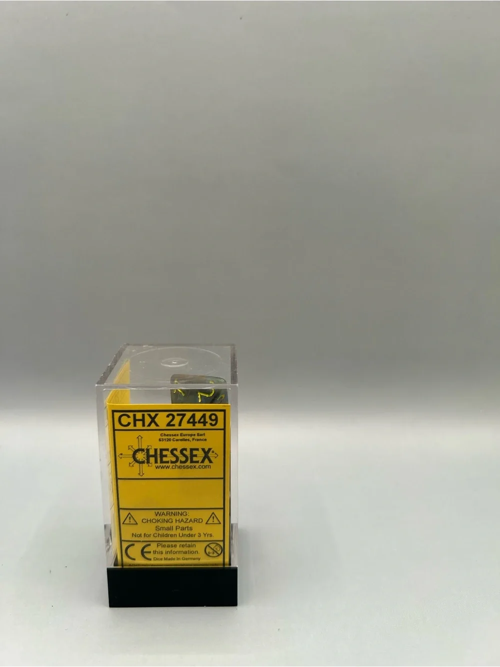 Chessex 7 Count Festive Rio Yellow Dice Cube Box D&D Dungeons Dragons RPG DND